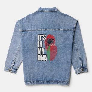 Weißrussisches und albanisches DNA-Flag Jeansjacke