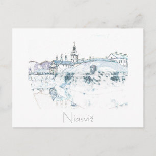 Weißrussland Беларусь Niasviž Nesvizh Schloss Post Postkarte