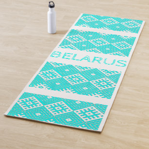 Weißrussland Б е л а р с у Folk Pattern Red Yoga M Yogamatte