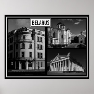 Weißrussland Б е л а р с у Minsk Polatsk Architect Poster