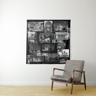 Weißrussland Б л а е с р у Minsk Grodno Brest Tape Wandteppich