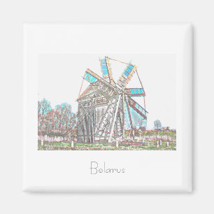 Weißrussland Б л а е с р altes Wind Mill Architect Magnet