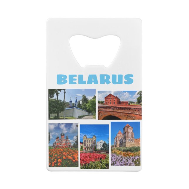 Weißrussland Architecture Collage Cities Flaschenö Geldbeutel Flaschenöffner (Rückseite)