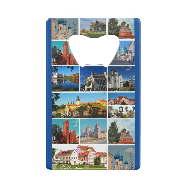 Weißrussland Architecture Collage Cities Flaschenö Geldbeutel Flaschenöffner (Vorderseite)