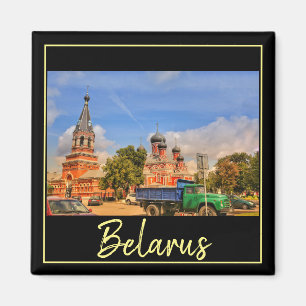 Weißrussland Architecture Red Church Magnet