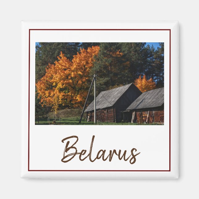 Weißrussland Architecture Rural Landschaftsmagnet Magnet (Vorne)