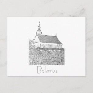 Weißrussland Belarus Alte Holzkirche Postkarte Kar