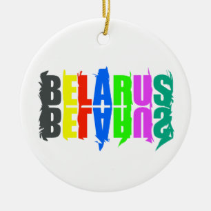 Weißrussland Bunte Fröhliche Buchstaben Keramik Ornament