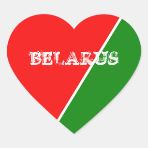 Weißrussland - Farben für die Flagge Herz-Aufkleber