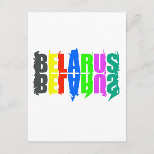Weißrussland farbenfrohe glückliche Buchstaben Postkarte