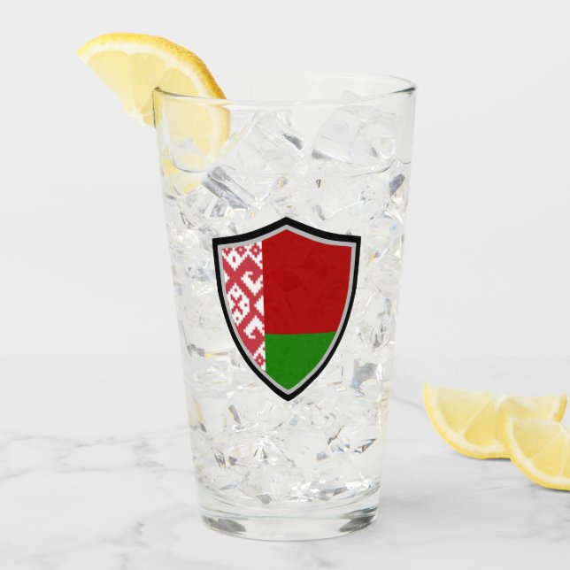Weißrussland-Flagge Glas (Vorderseite Ice)