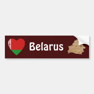 Weißrussland-Flagge Herz + Karte Aufkleber Autoaufkleber