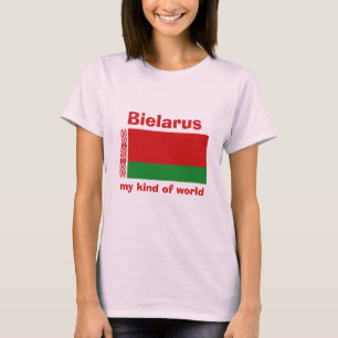 Weißrussland-Flagge + Karte + Text T-Shirt