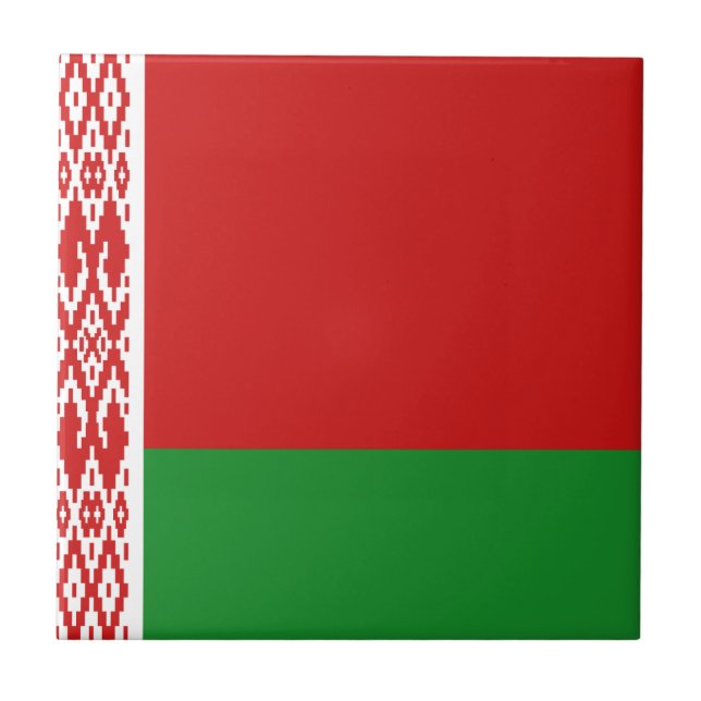 Weißrussland-Flagge Keramikfliese (Vorderseite)