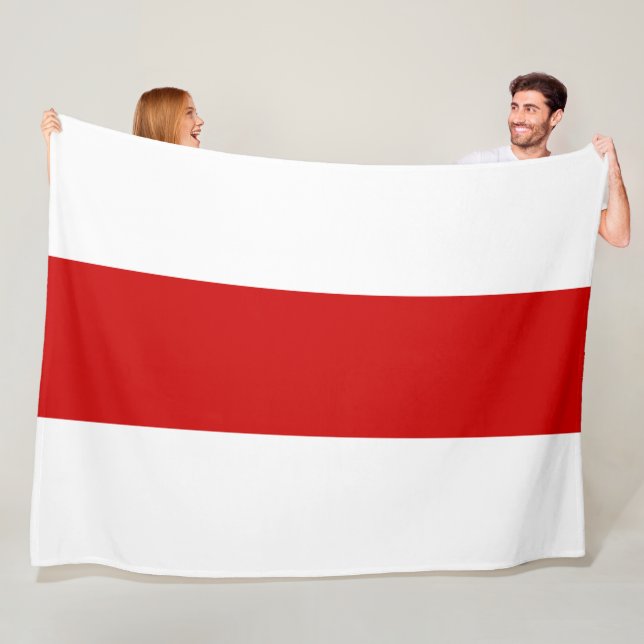 Weißrussland-Flagge (rot und weiß) Fleecedecke (Beispiel)