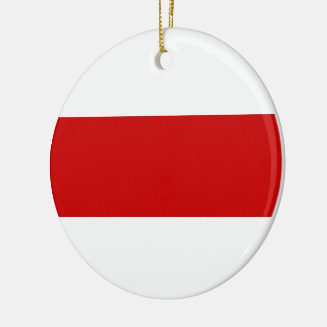 Weißrussland-Flagge (rot und weiß) Keramik Ornament (Links)