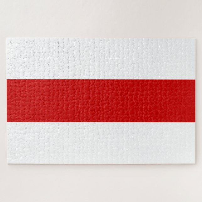 Weißrussland-Flagge (rot und weiß) Puzzle (Horizontal)