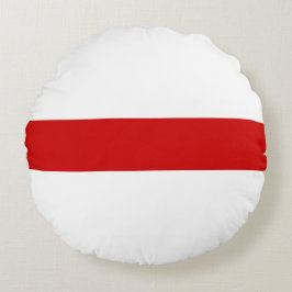 Weißrussland-Flagge (rot und weiß) Rundes Kissen