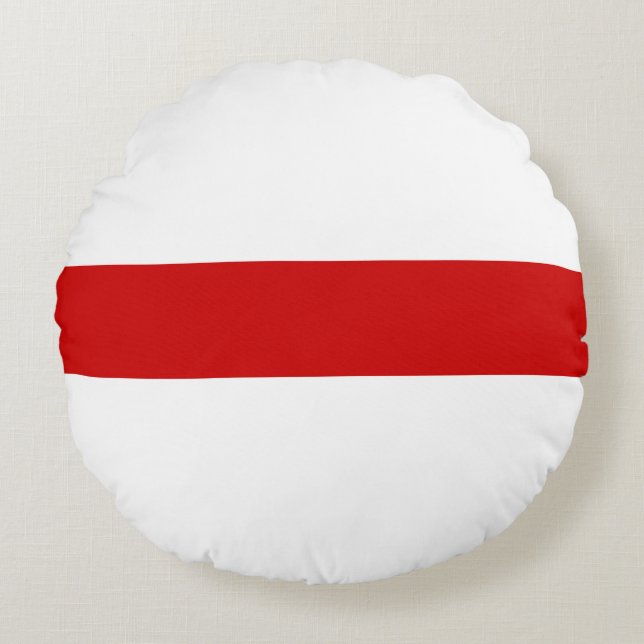 Weißrussland-Flagge (rot und weiß) Rundes Kissen (Vorderseite)