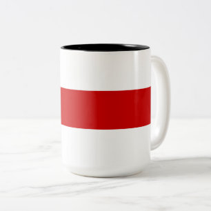 Weißrussland-Flagge (rot und weiß) Zweifarbige Tasse