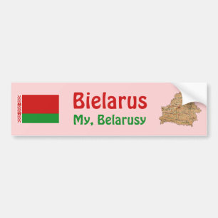 Weißrussland Flagge und Karte Aufkleber Autoaufkleber