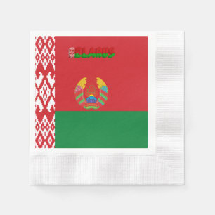 Weißrussland Flagge-Wappen Serviette
