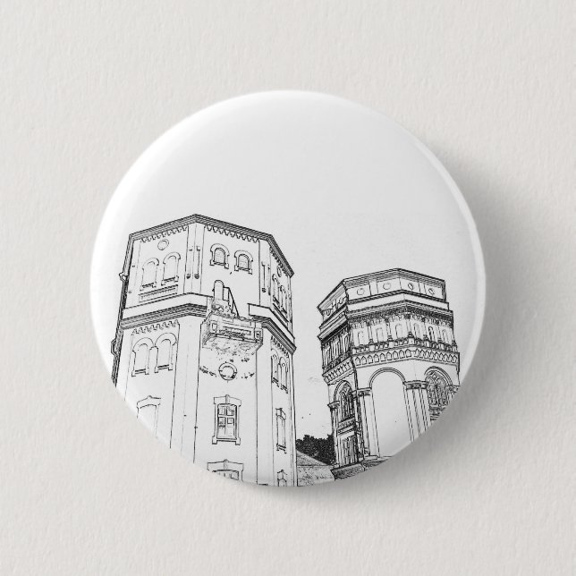 Weißrussland Grodno Wassertürme Button (Vorderseite)