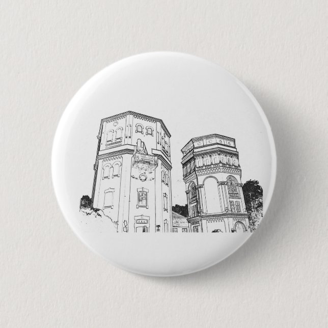 Weißrussland Grodno Wassertürme Button (Vorderseite)