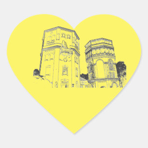 Weißrussland Grodno Wassertürme Herz-Aufkleber