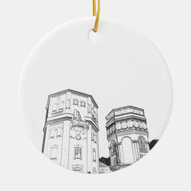 Weißrussland Grodno Wassertürme Keramik Ornament (Vorne)
