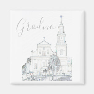 Weißrussland Hrodna Grodno Stilisierte Architektur Magnet