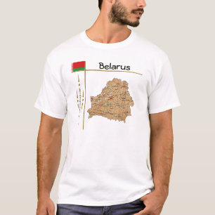 Weißrussland-Karte + Flagge + Titel T-Shirt