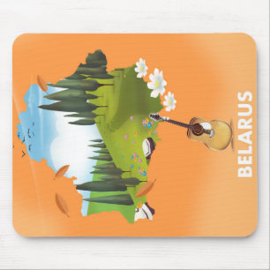 Weißrussland-Karte Reiseplakat. Mousepad