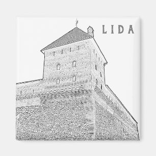 Weißrussland Lida Stadtbild Burg Magnet