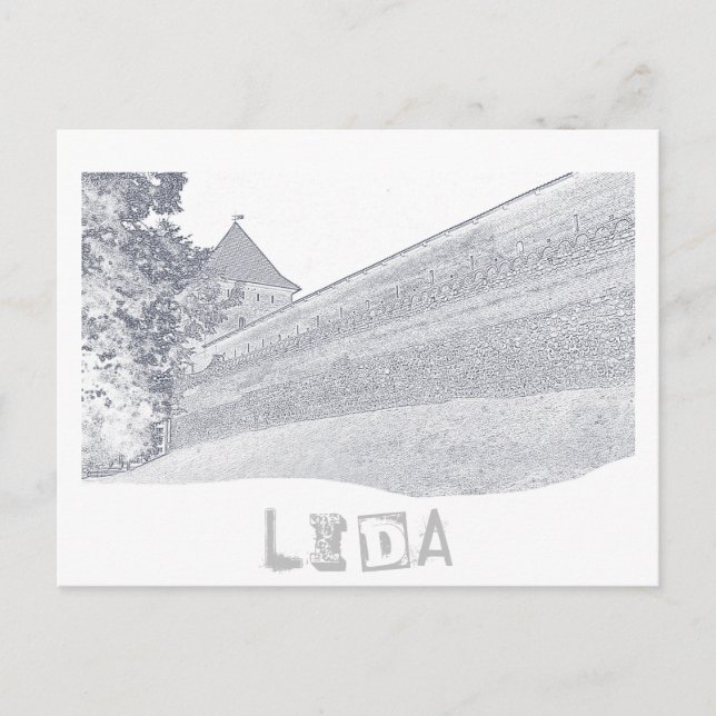 Weißrussland Lida Stadtbild Burg Postkarte (Vorderseite)