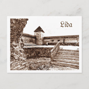 Weißrussland Lida Stadtbild Burg Postkarte