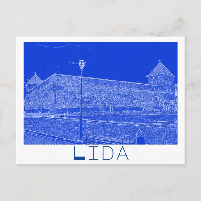 Weißrussland Lida Stadtbild Burg Postkarte (Vorderseite)