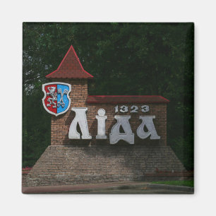 Weißrussland Lida Stadtlandschaft Landschaftszeich Magnet