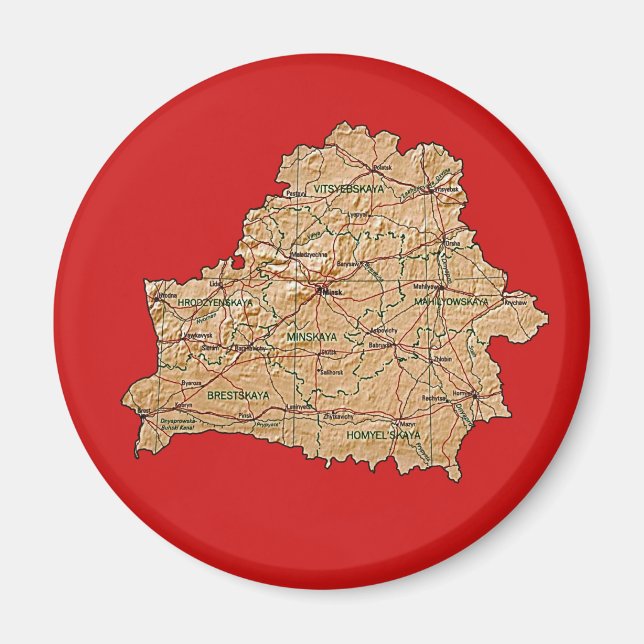 Weißrussland Map Magnet (Vorne)