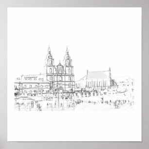 Weißrussland Minsk Architektur-Skizze Poster