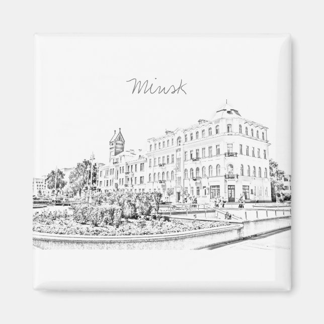 Weißrussland Minsk City Architecture Magnet (Vorne)