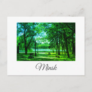 Weißrussland Minsk Park Life Cityscape Postacrd Postkarte
