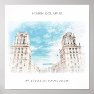 Weißrussland Minsk Stadt Architektur Natur Poster