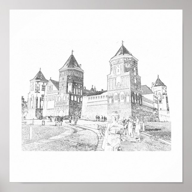 Weißrussland Mir Castle Architecture Nature Poster (Vorne)
