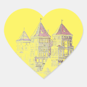 Weißrussland Mir Schloss Architektur Herz-Aufkleber