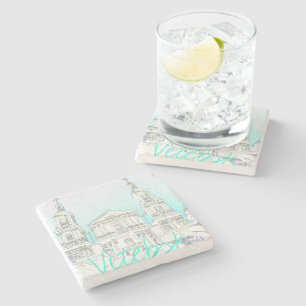 Weißrussland Vitebsk Stylized Architecture Sketch Steinuntersetzer