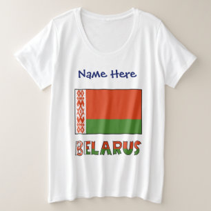 Weißrussland Weißrussische Flagge Personalisiert Große Größe T-Shirt