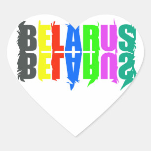 Weißrusslandfarbige glückliche Briefe Herz-Aufkleber