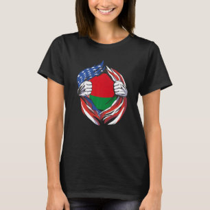 Weißrusslandflagge Amerikas Stolz auf mein belarus T-Shirt