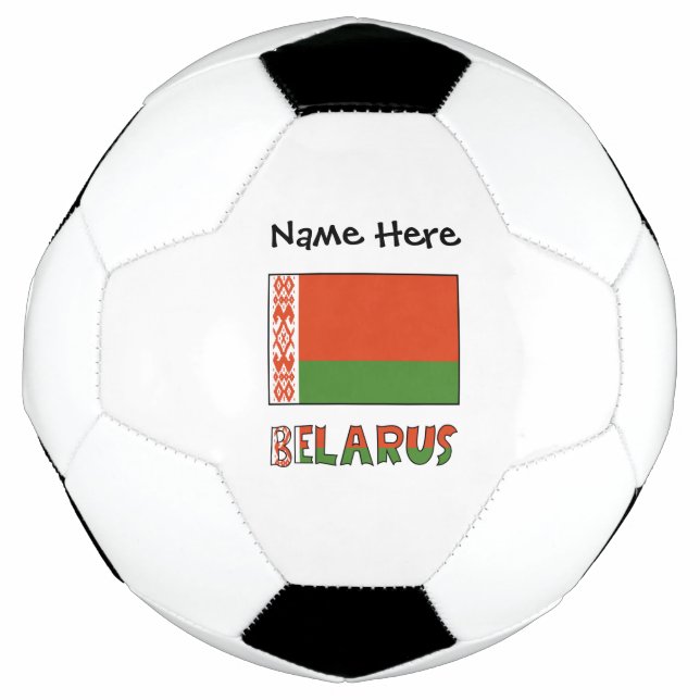 Weißrusslandflagge Personalisiert Fußball (Vorderseite)